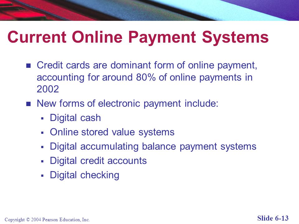 Current Online Payment Systems