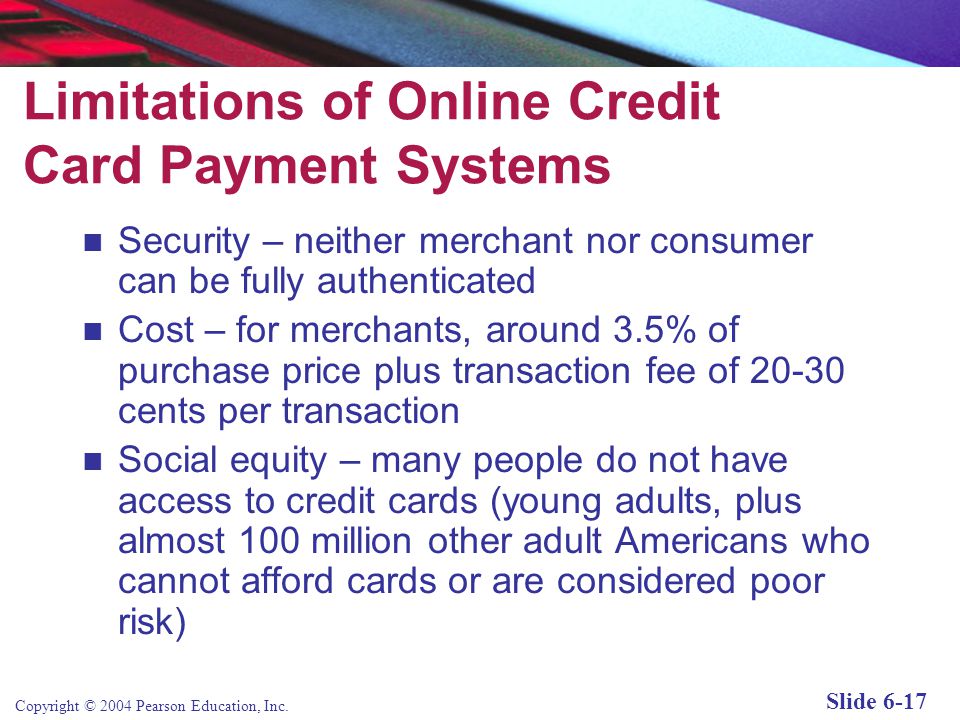 Limitations of Online Credit Card Payment Systems