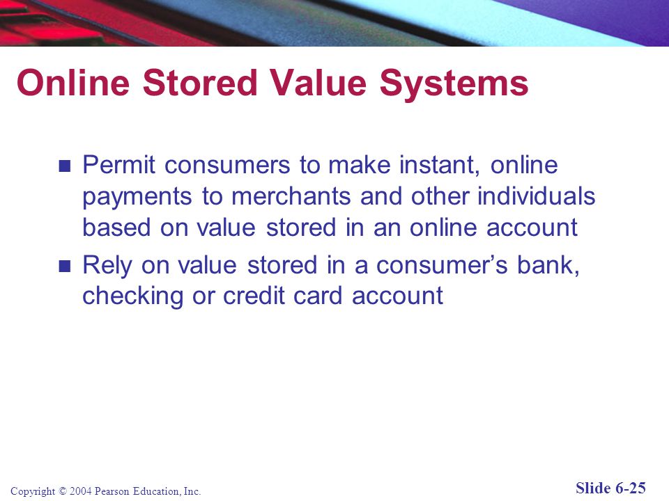Online Stored Value Systems