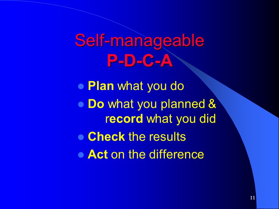 Self-manageable P-D-C-A