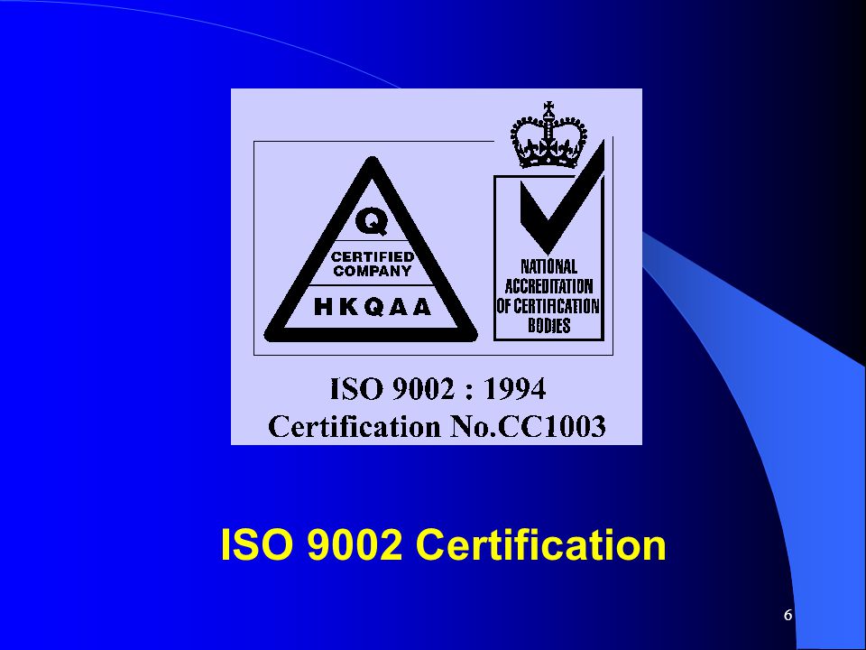 ISO 9002 Certification