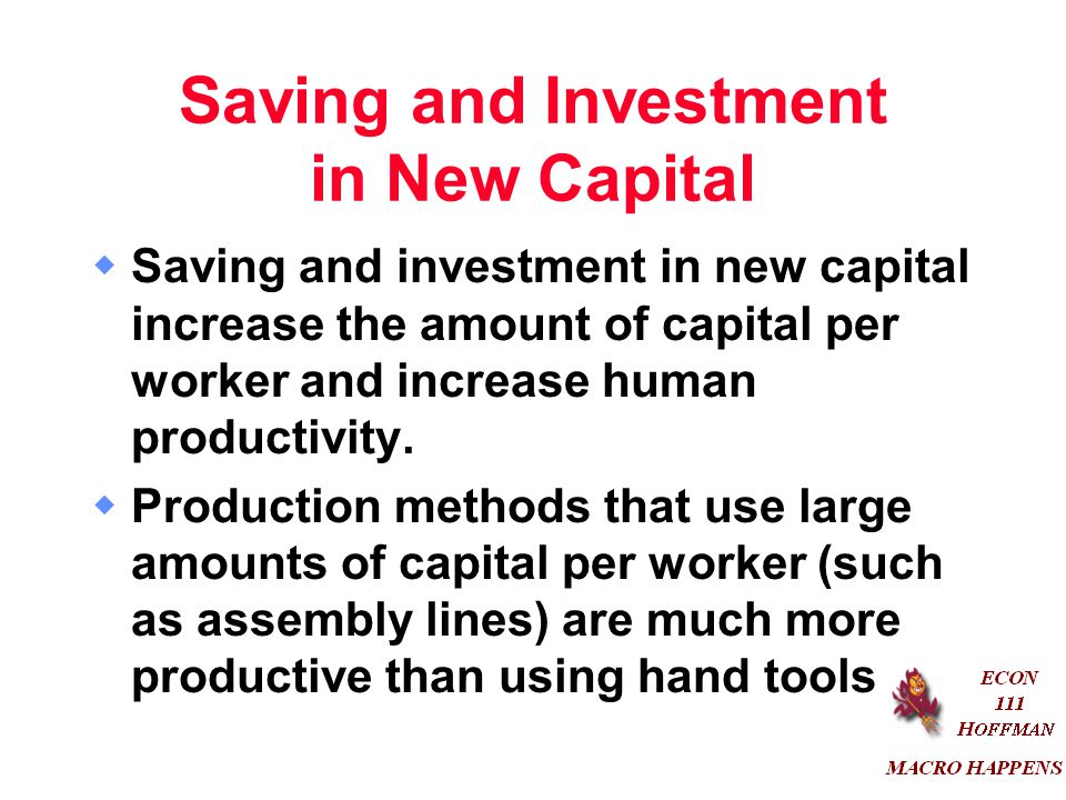 Saving and Investment in New Capital