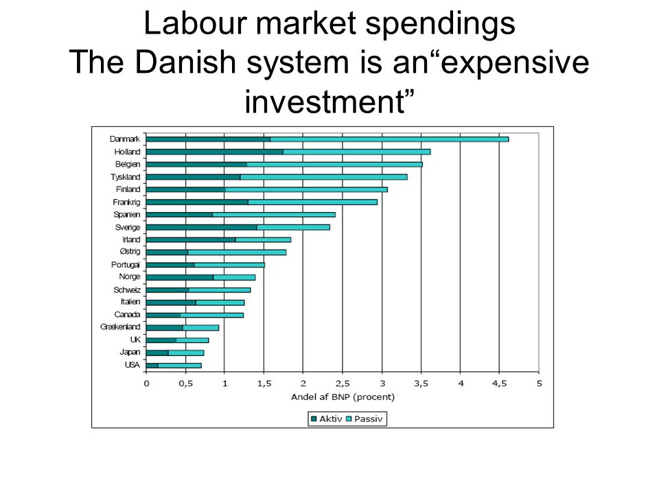 Labour market spendings The Danish system is an expensive investment
