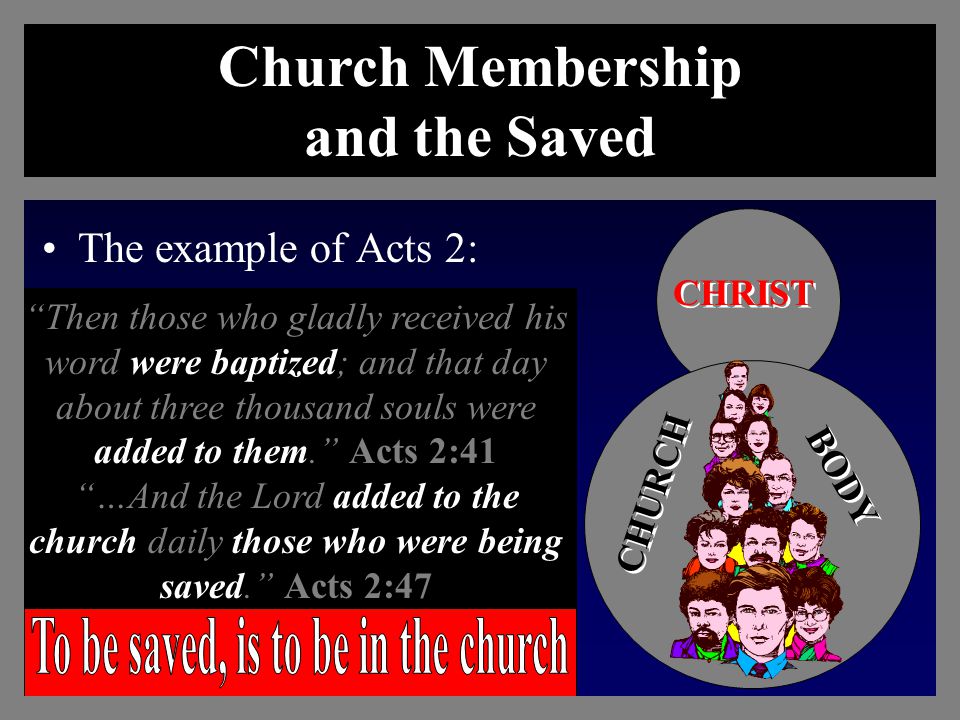 To be saved, is to be in the church