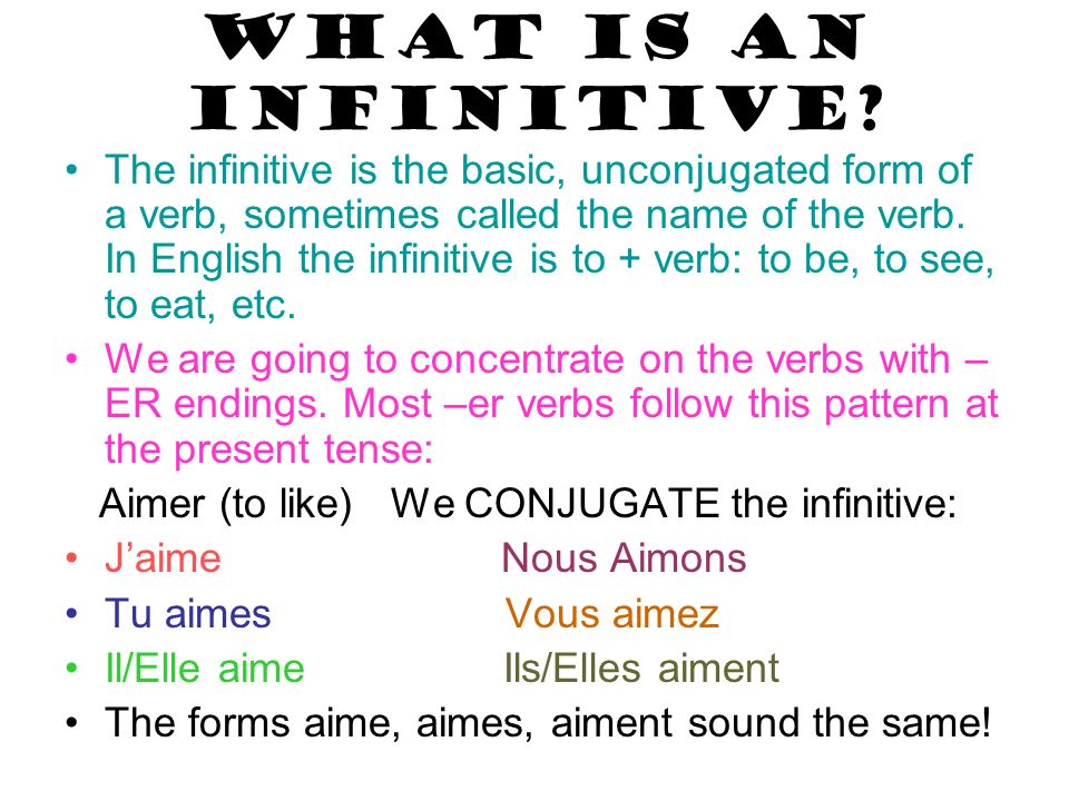 Infinitive example