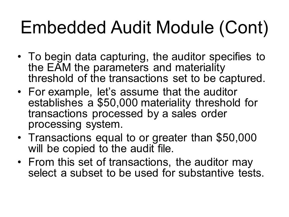 what is an embedded audit module