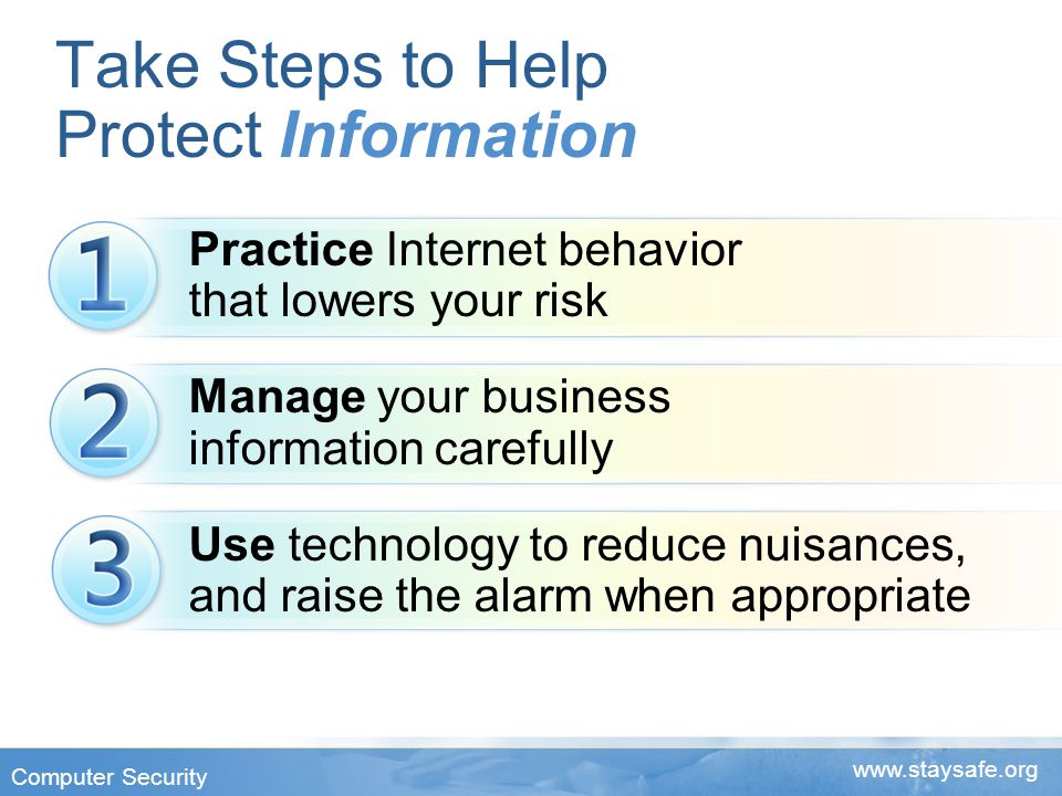 Take Steps to Help Protect Information