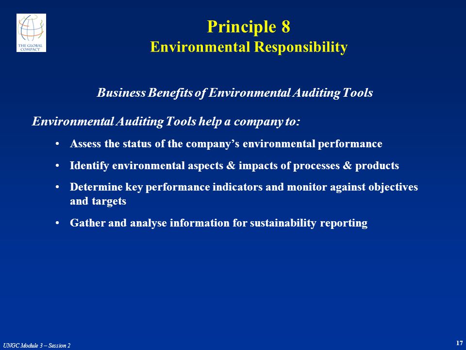 Principle 8 Environmental Responsibility