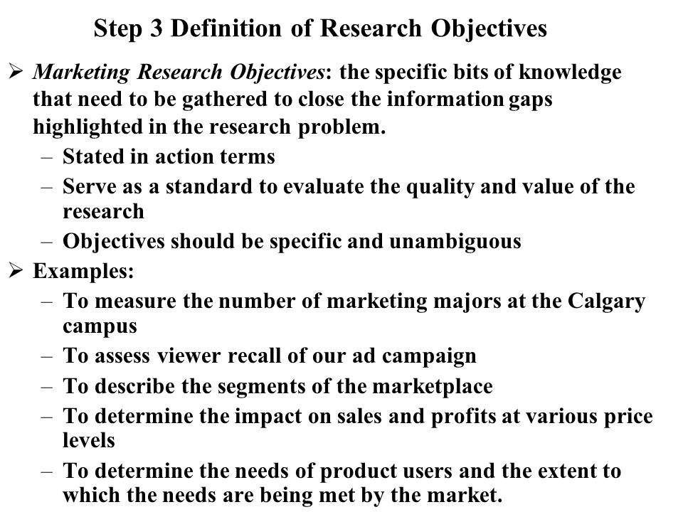 the management problem the marketing research problem ppt research objectives examples
