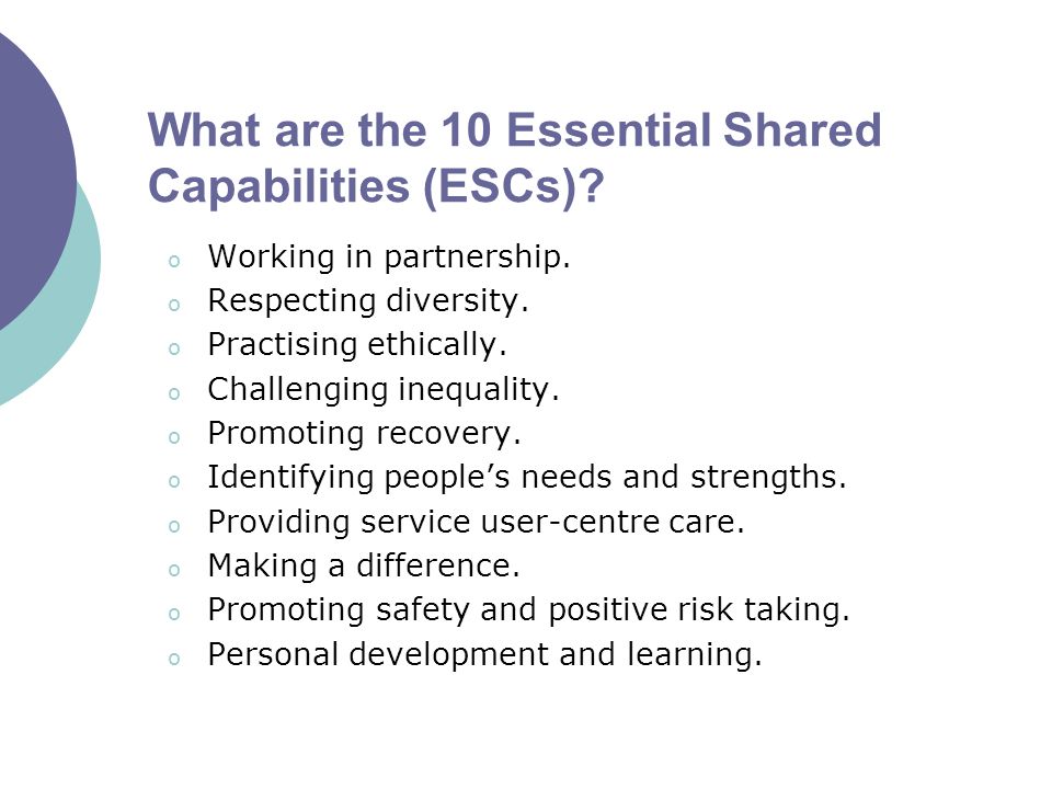 essential shared capabilities