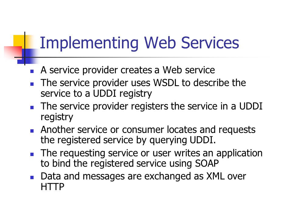 Implementing Web Services