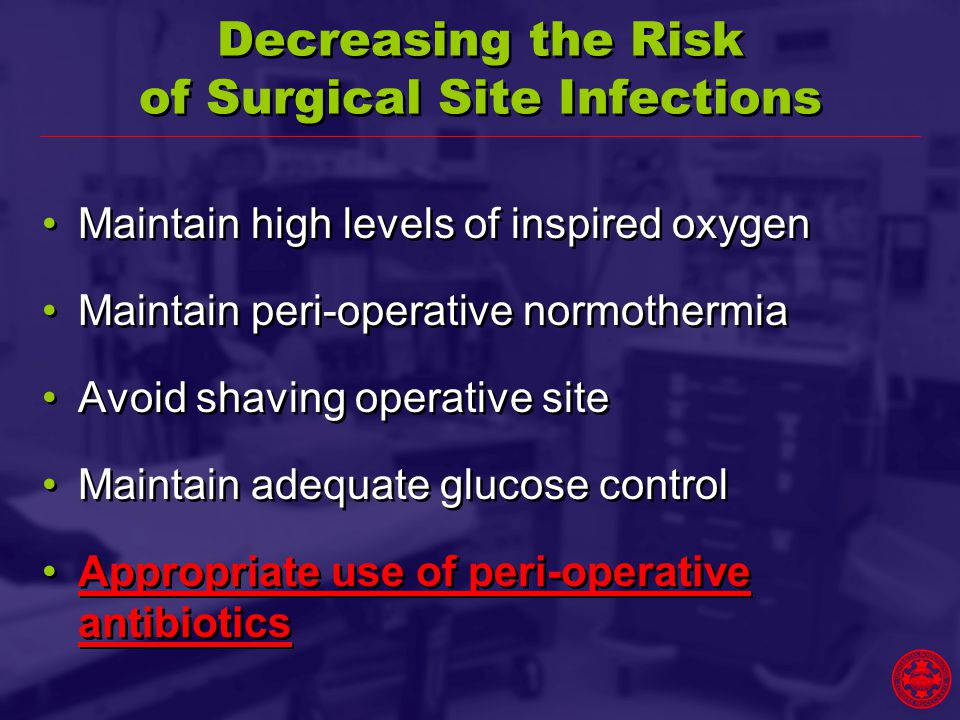 Decreasing the Risk of Surgical Site Infections
