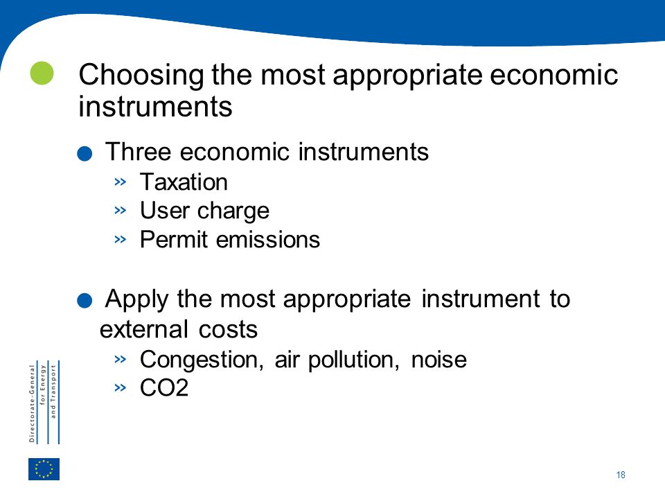 Choosing the most appropriate economic instruments