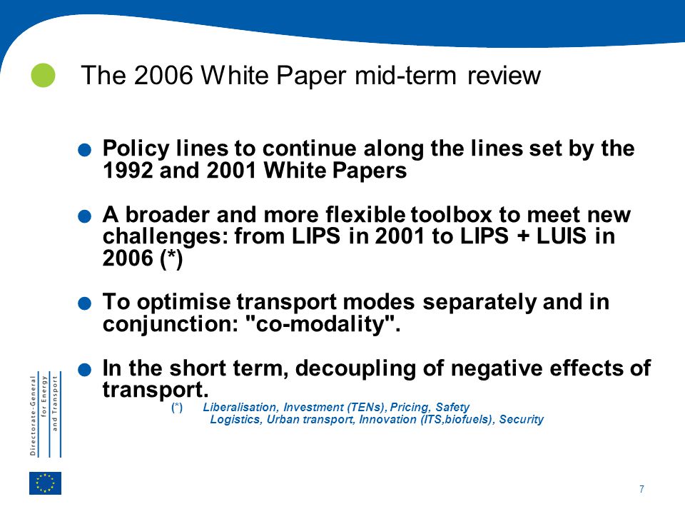 The 2006 White Paper mid-term review