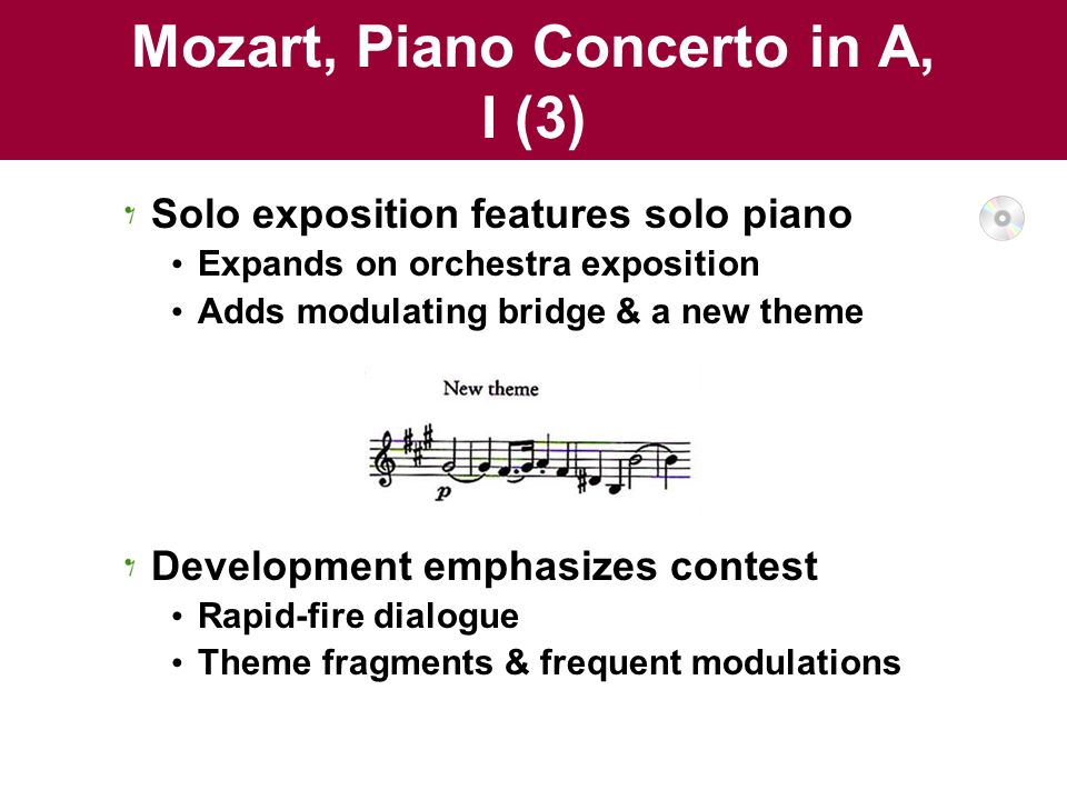 Mozart, Piano Concerto in A, I (3)