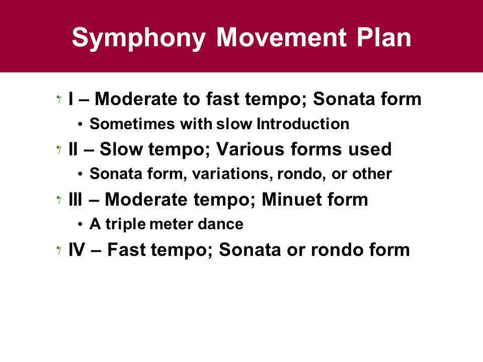 Symphony Movement Plan