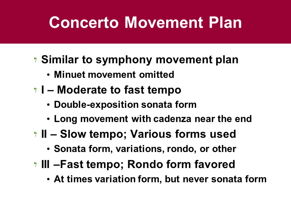 Concerto Movement Plan