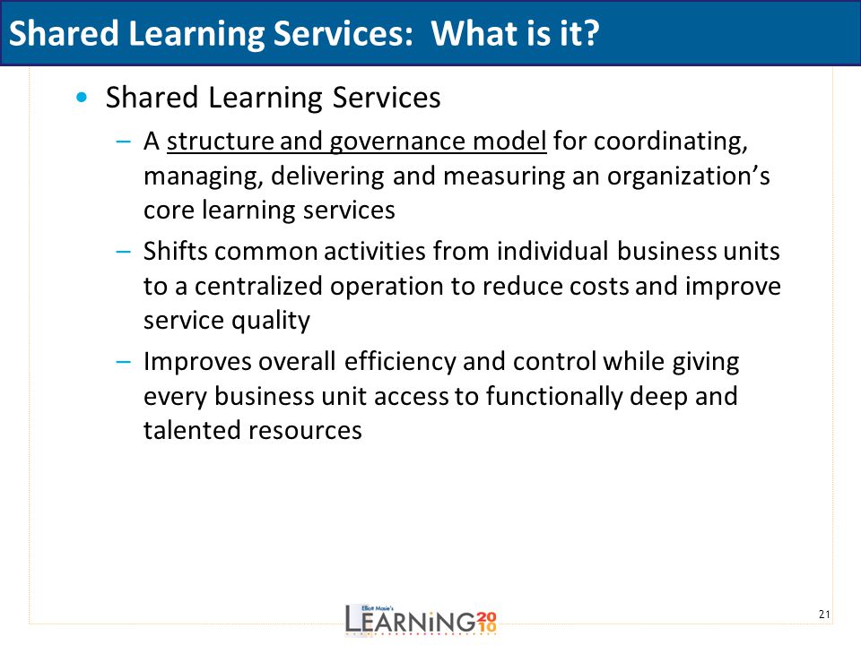 Shared Learning Services: What is it