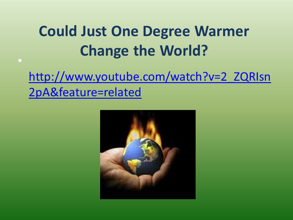 Could Just One Degree Warmer Change the World