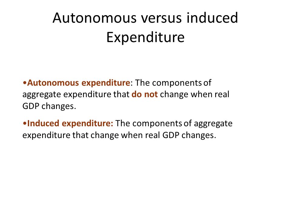Autonomous versus induced Expenditure