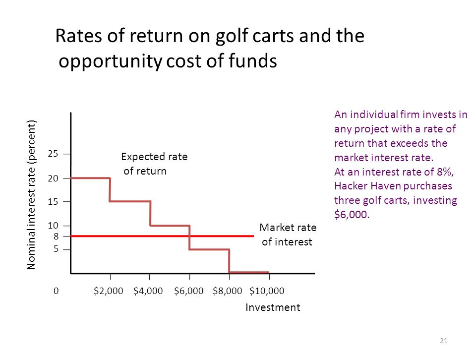 Rates of return on golf carts and the opportunity cost of funds