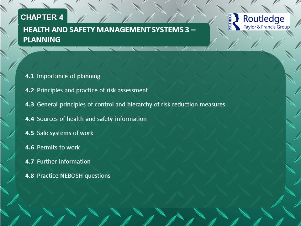 HEALTH AND SAFETY MANAGEMENT SYSTEMS 3 – PLANNING