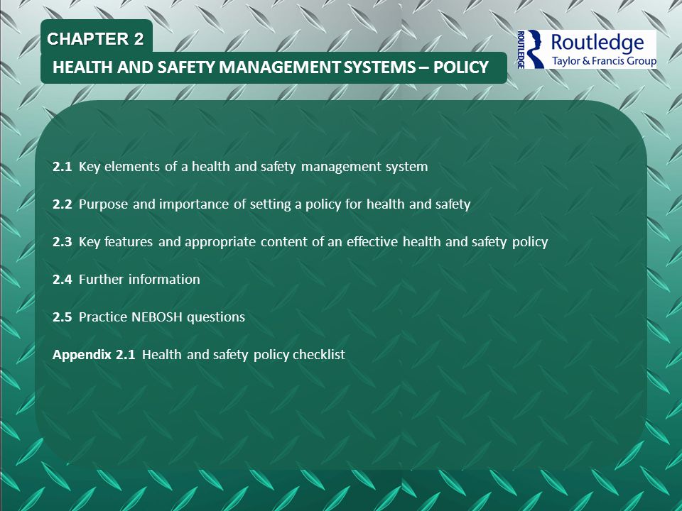 HEALTH AND SAFETY MANAGEMENT SYSTEMS – POLICY