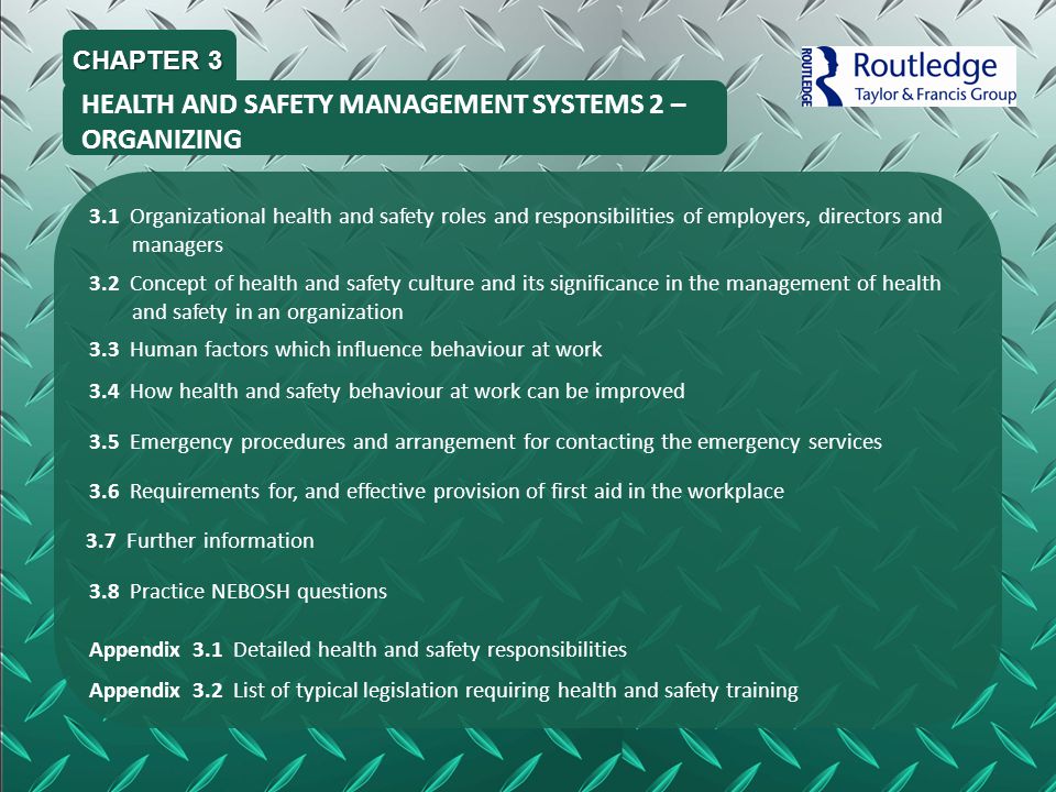 HEALTH AND SAFETY MANAGEMENT SYSTEMS 2 – ORGANIZING