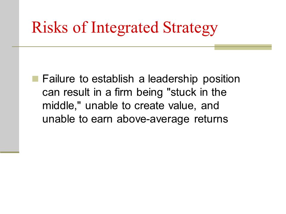 Risks of Integrated Strategy