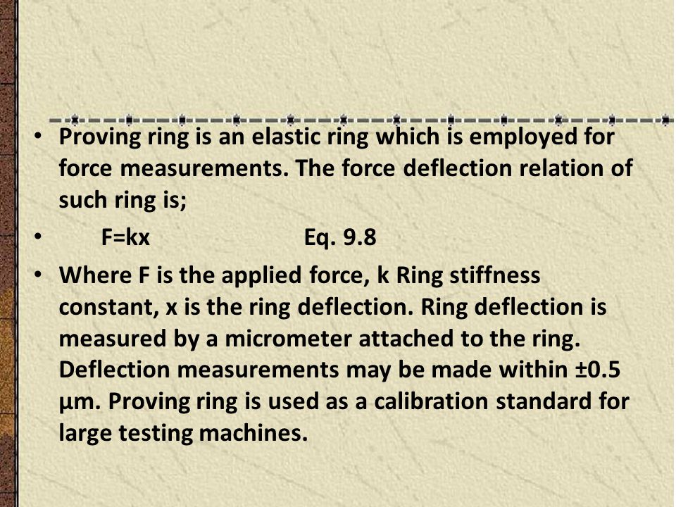 Proving+ring+is+an+elastic+ring+which+is+employed+for+force+measurements.+The+force+deflection+relation+of+such+ring+is%3B