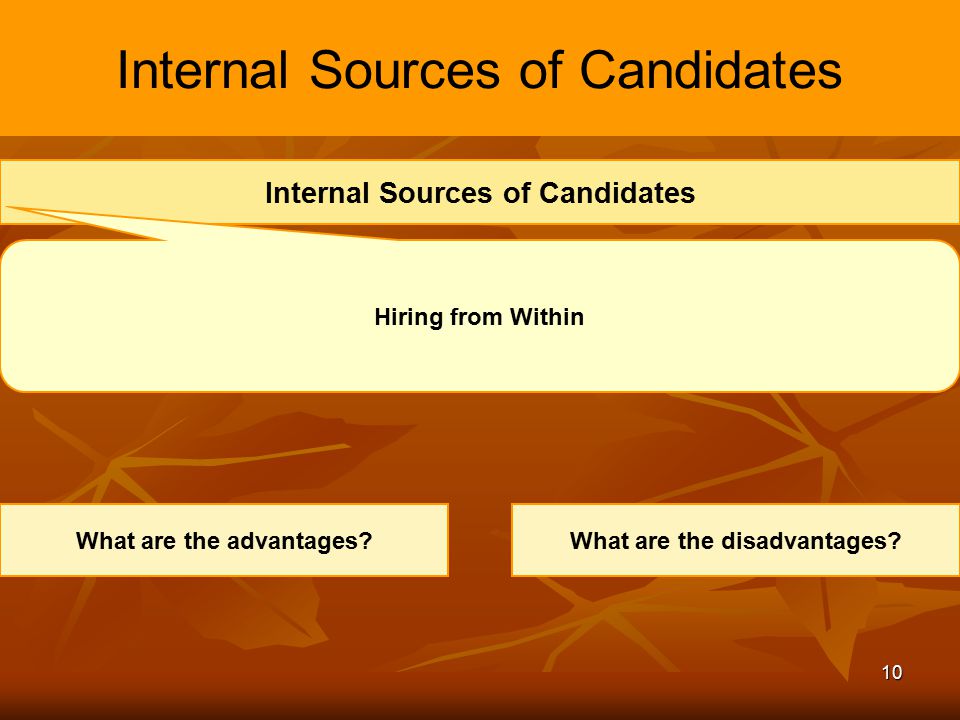 Internal Sources of Candidates