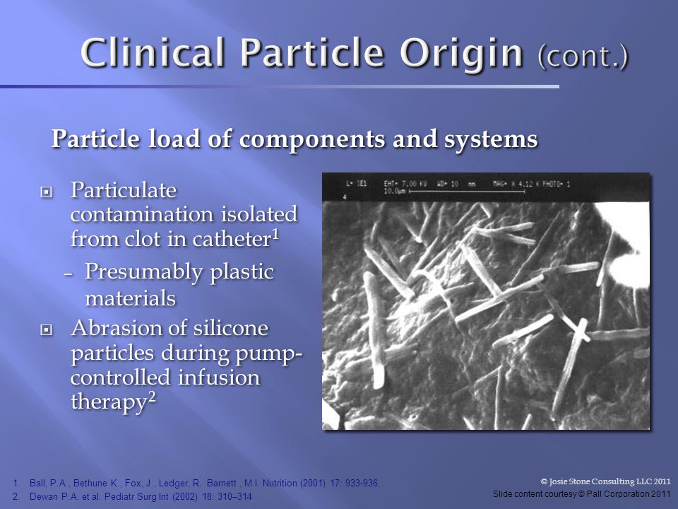 Clinical Particle Origin (cont.)
