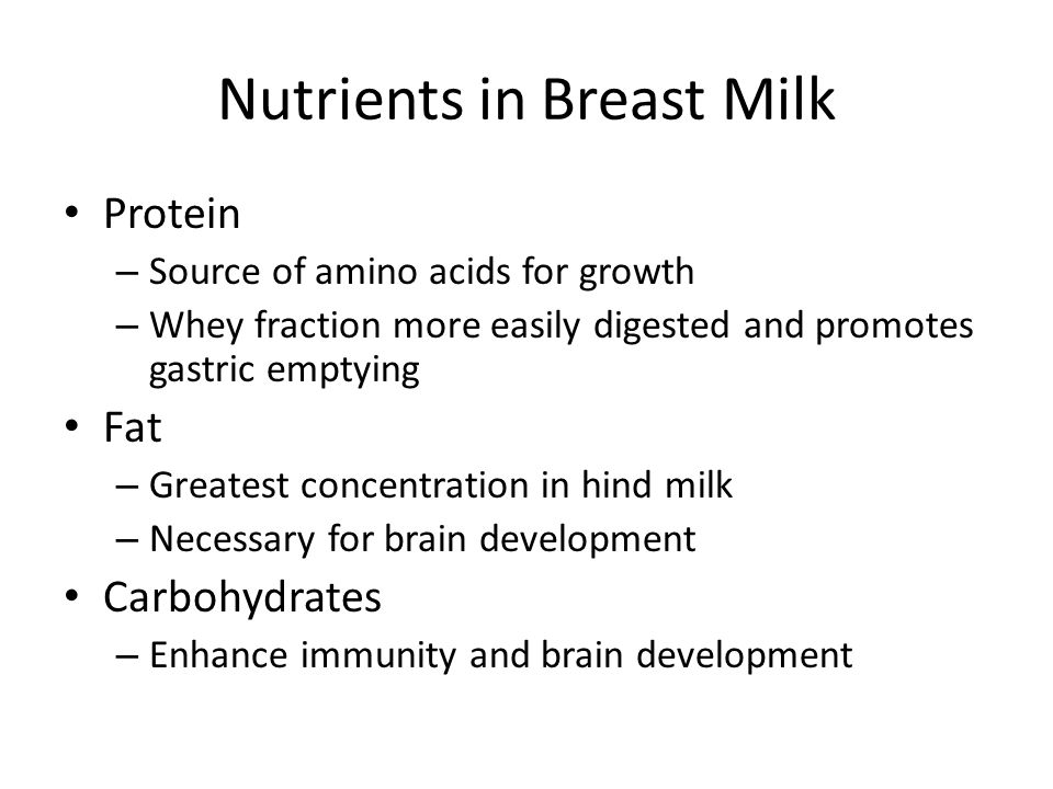 Nutrients in Breast Milk