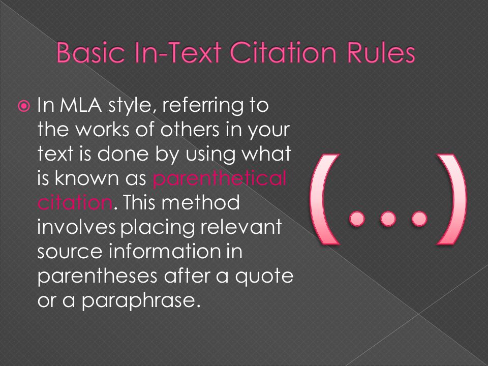 Basic In-Text Citation Rules