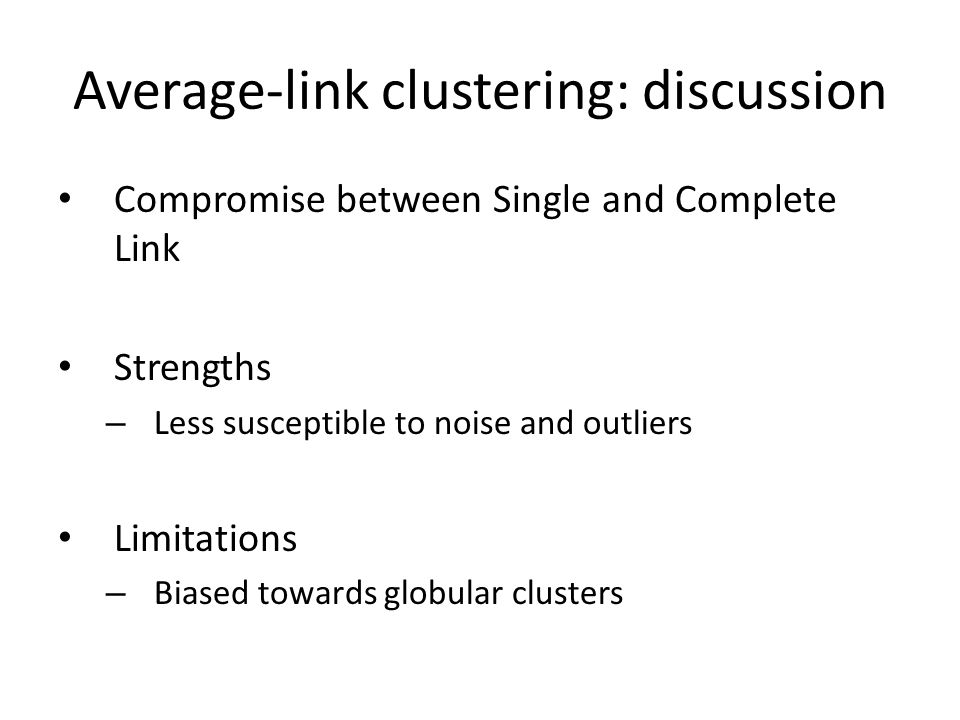 Average-link clustering: discussion