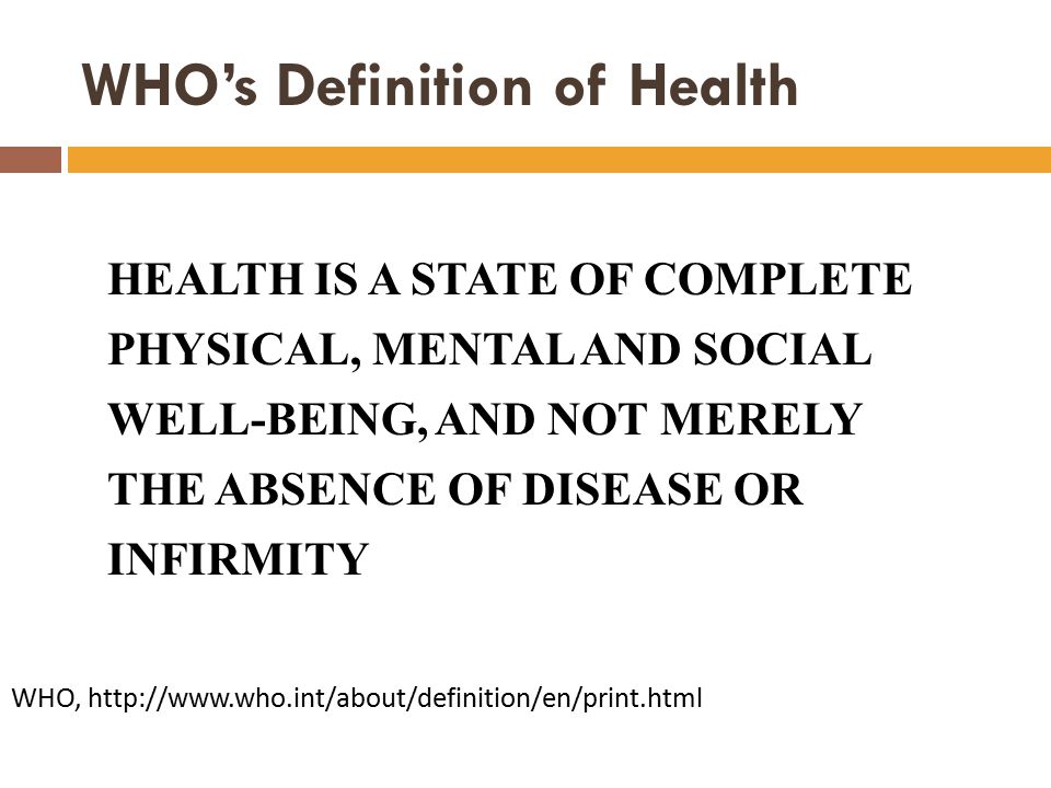 WHO’s Definition of Health