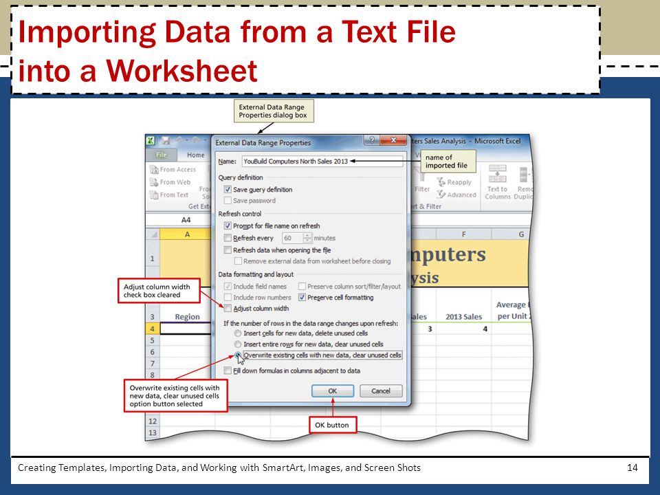 Importing Data from a Text File into a Worksheet
