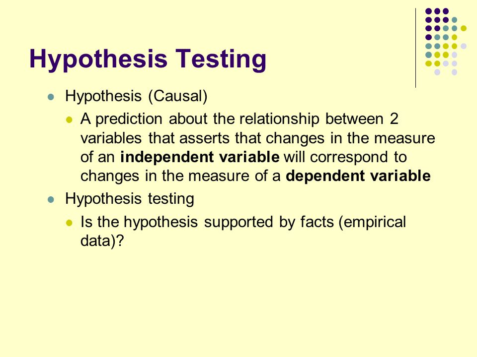 Hypothesis Testing Hypothesis (Causal)