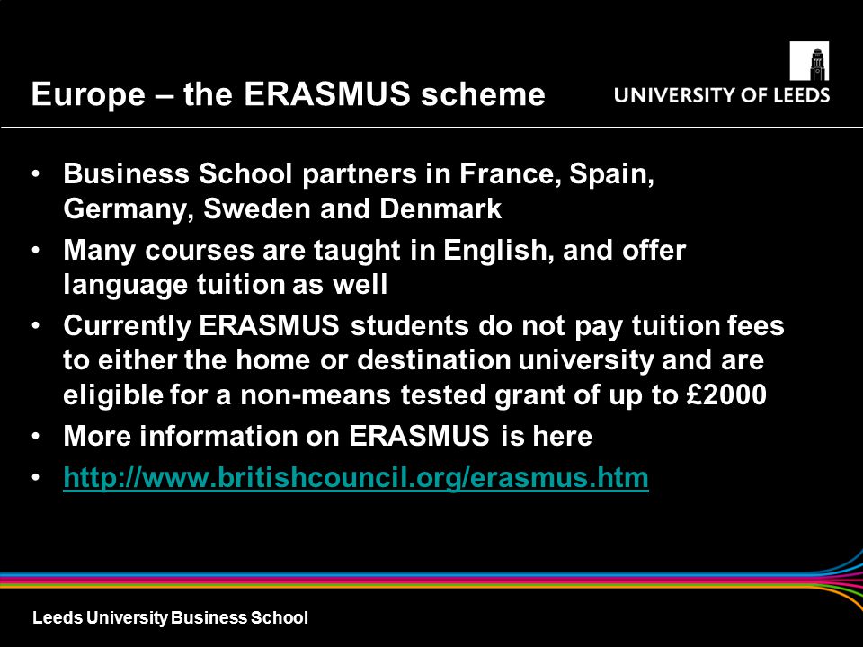 Europe – the ERASMUS scheme