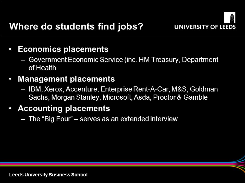 Where do students find jobs