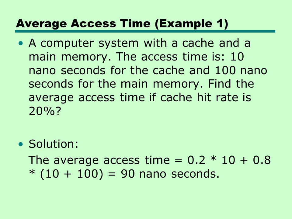 Using one level of Cache: - download