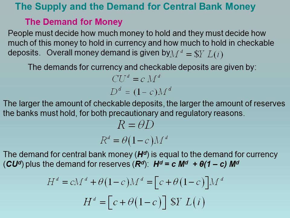 The Supply and the Demand for Central Bank Money