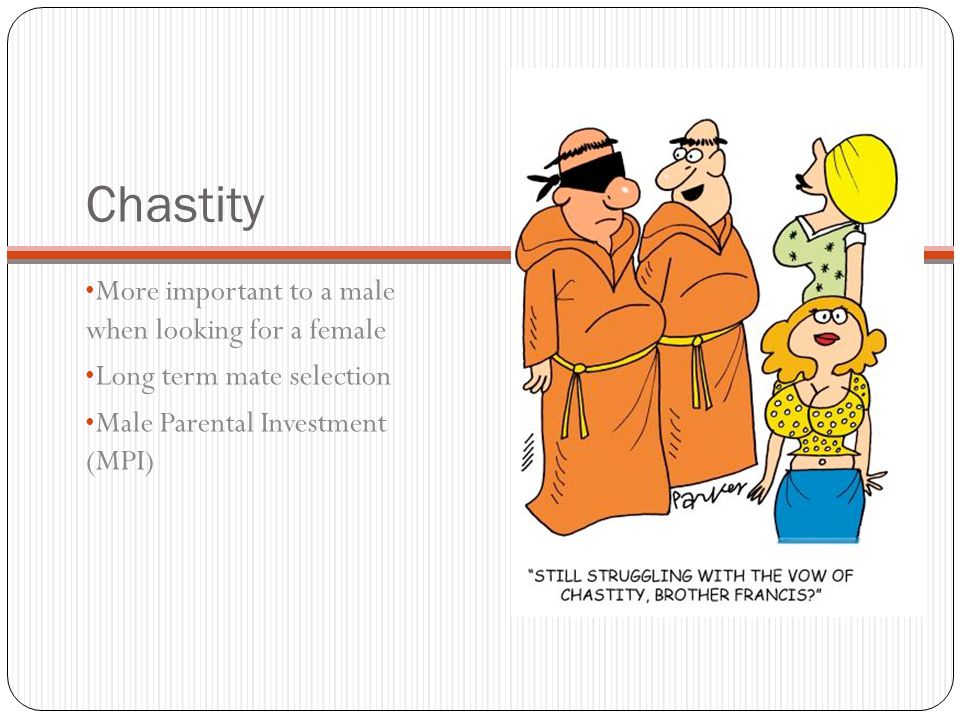 Chastity More important to a male when looking for a female