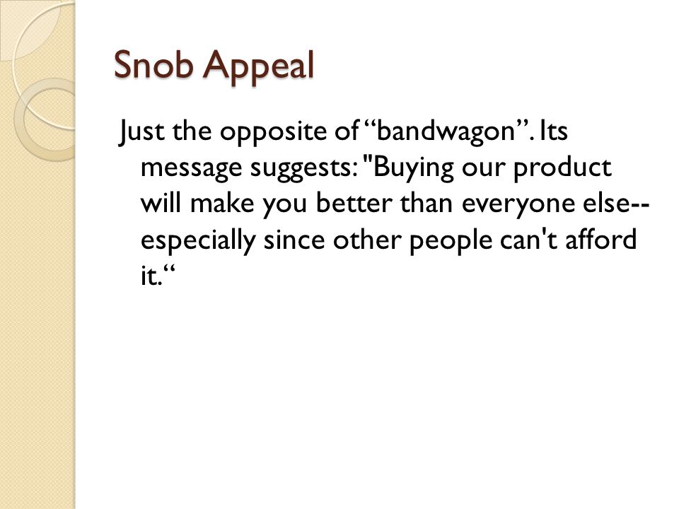 Snob Appeal
