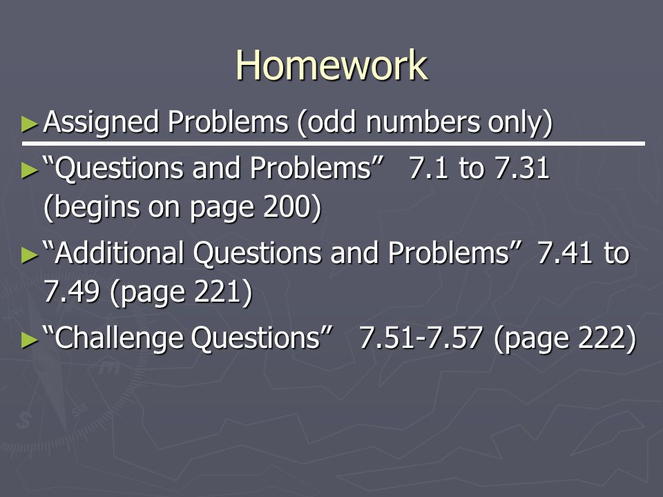 Homework Assigned Problems (odd numbers only)