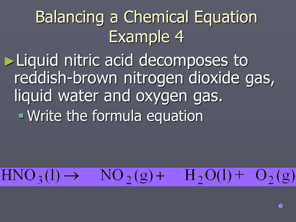 Balancing a Chemical Equation Example 4