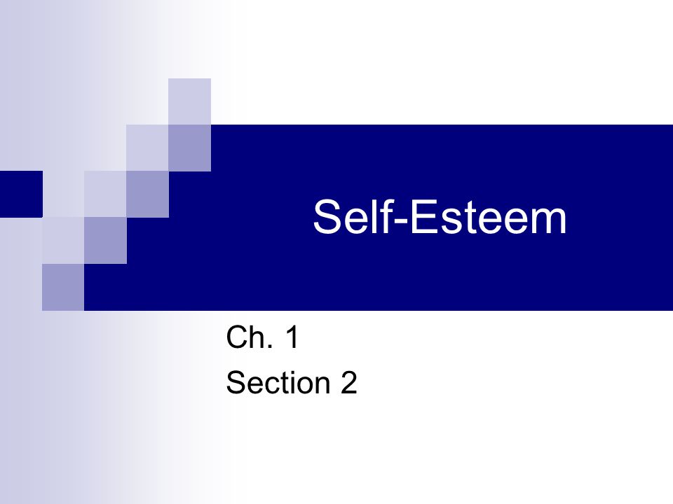 Self-Esteem Ch. 1 Section 2