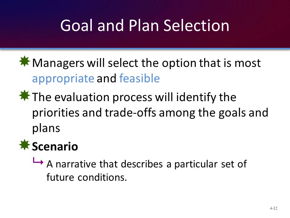 Goal and Plan Selection