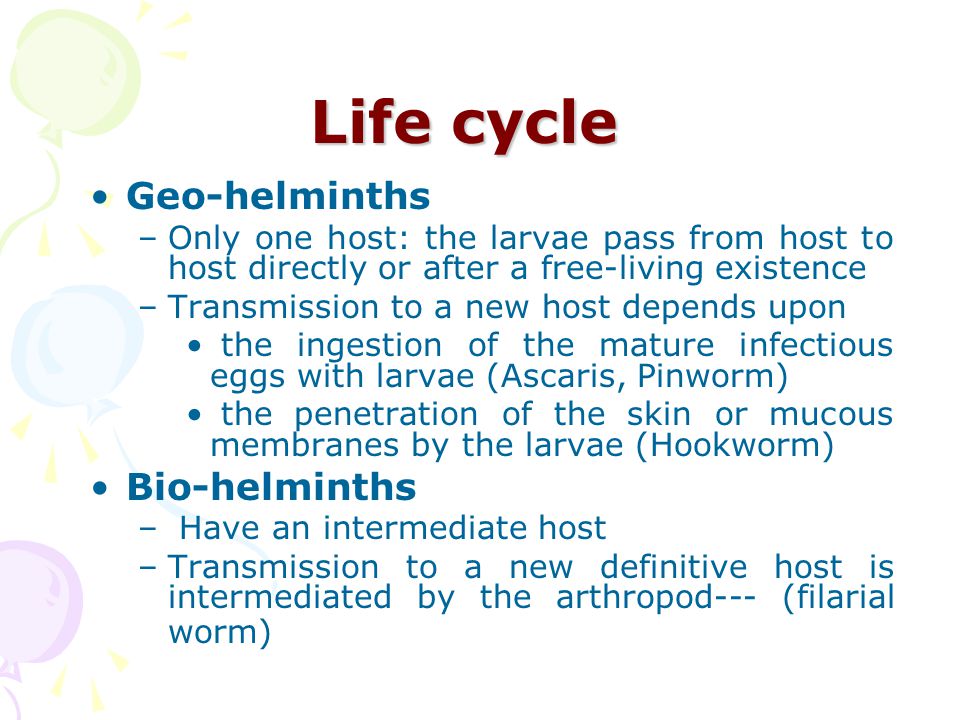 biohelminths geohelminthes vagy contact helminth)