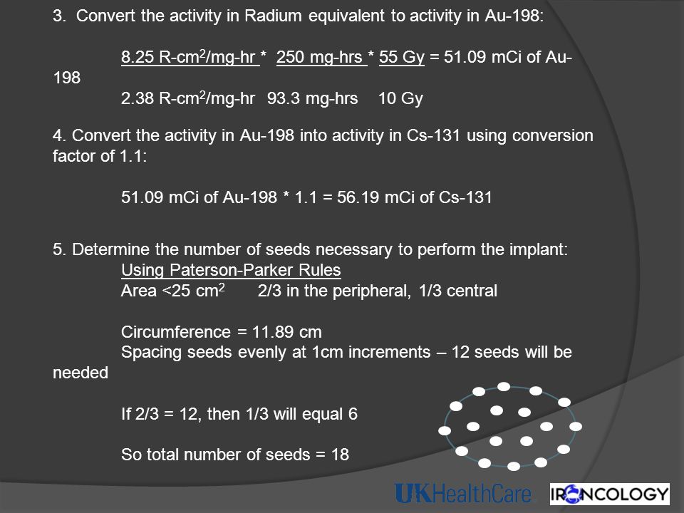 3. Convert the activity in Radium equivalent to activity in Au-198: